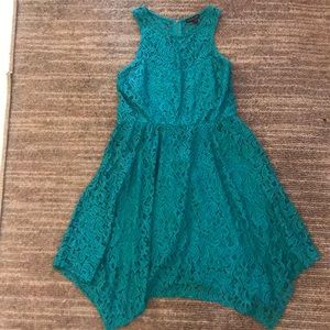 Flattering Dark Green Lace Dress